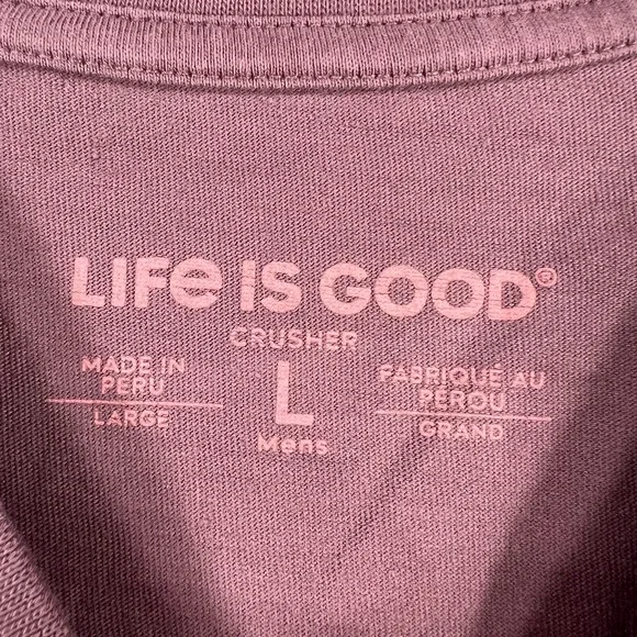 Life is Good Shirt Mens Large Red Long Sleeve Football Season Crusher Crew - Picture 2 of 10